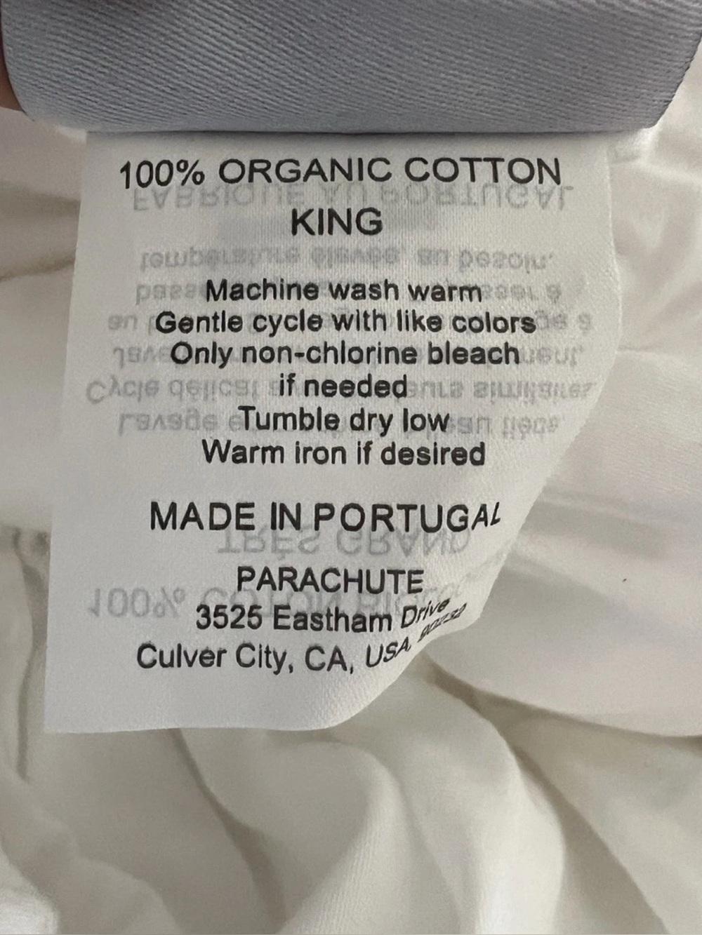 Parachute King Fitted Sheet 100% Organic Cotton White